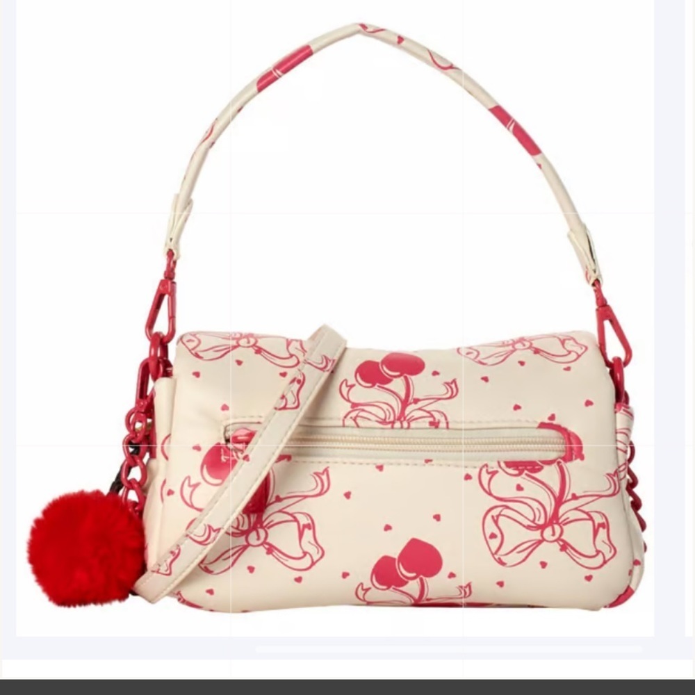 NWT Luv Betsey by Betsey Johnson Coral Cherry Flap Shoulder Bag - Picture 2 of 7